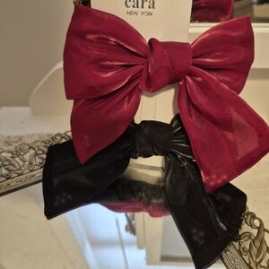 Cara New York Women's Hair Bow Set - Red and Black